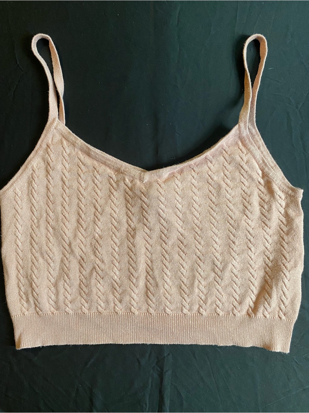 Forever 21 Beige Cable Knit Spaghetti Strap Cami